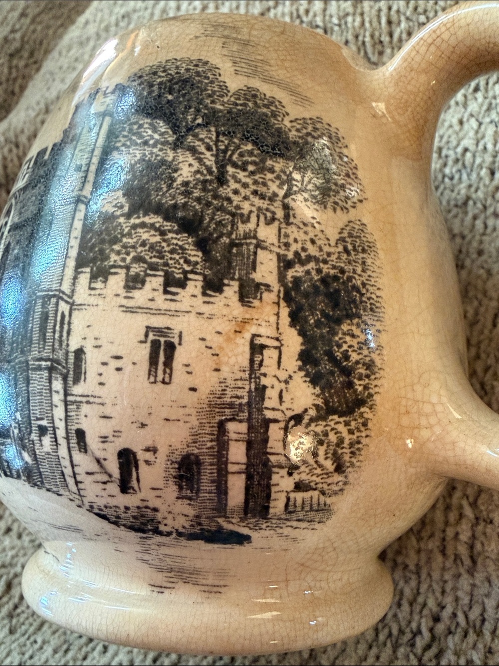 Gray’s Pottery England decorated antique cream pitcher. Battle Abbey Sussex. - Picture 5 of 10